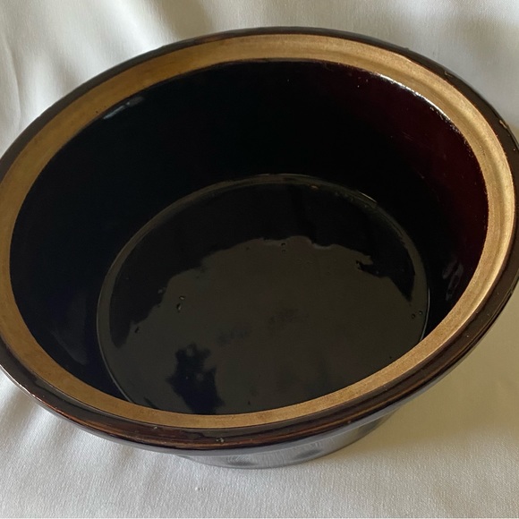 Vintage Brown Glaze Bean Pot Crock Stoneware Dutch Oven Lidded Casserole USA - Picture 4 of 8